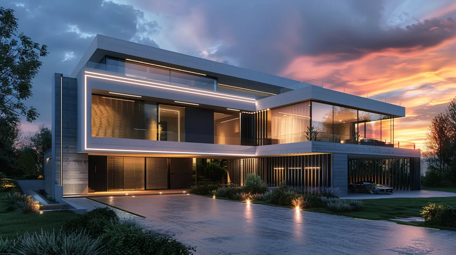 Smart Villa 2025 – Futuristic Smart Villa Facade Smart Villa 2025 – Futuristic Smart Villa Facade